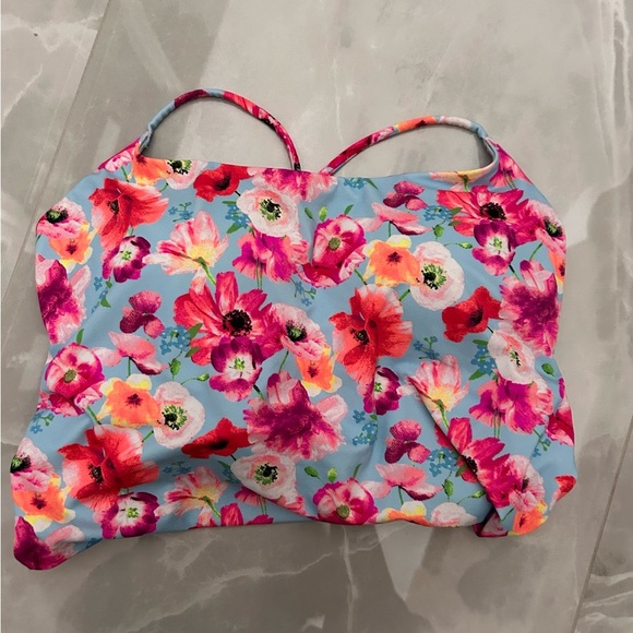 VICTORIAS SECRET ONE PIECE STRAPPY SWIM SUIT BLUE FLORAL SIZE XL Open Back - Picture 8 of 9